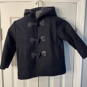 Jacadi Navy Pea Coat with Hood and Timeless Design